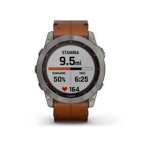 Chytré hodinky Garmin fenix 7X Sapphire Solar Style - Titan/ Brown Leather Band 

 obrázek produktu 4 z 9
