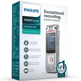 Diktafon Philips DVT4110 stříbrná barva
