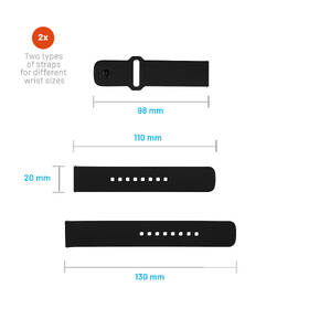 Řemínek FIXED Silicone Sporty Strap s Quick Release 20mm černá barva
