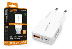 Nabíječka do sítě Aligator Power Delivery 20W, 1×USB-A + 1×USB-C, SLIM bílá

 obrázek produktu 2 z 4