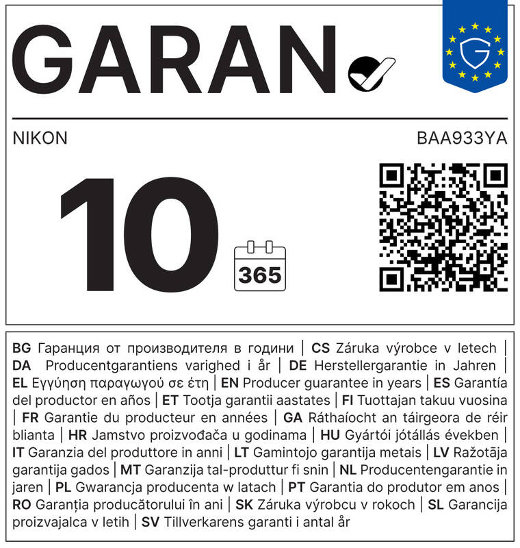 Harmonizovaný štítek pro obchodní záruku (GARANCE+)