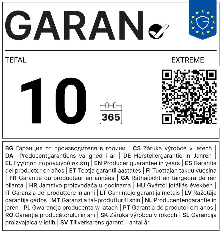 Harmonizovaný štítek pro obchodní záruku (GARANCE+)