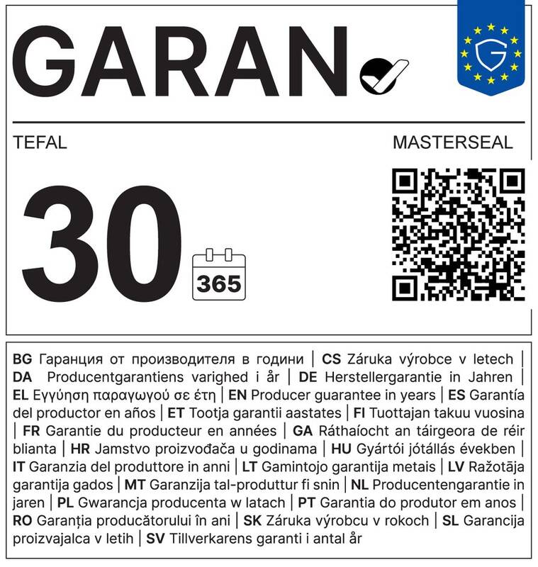 Harmonizovaný štítek pro obchodní záruku (GARANCE+)