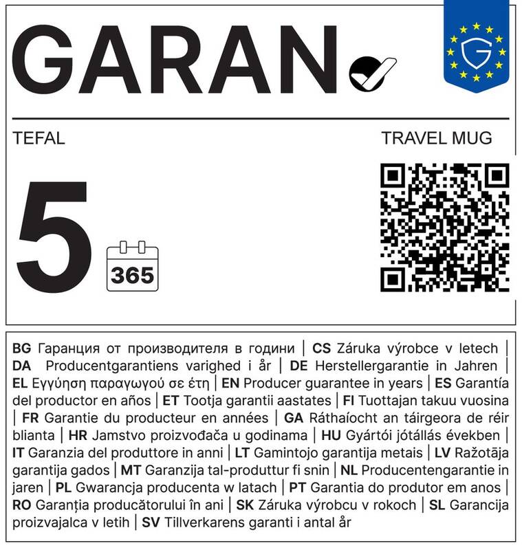 Harmonizovaný štítek pro obchodní záruku (GARANCE+)