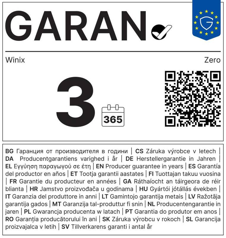 Harmonizovaný štítek pro obchodní záruku (GARANCE+)