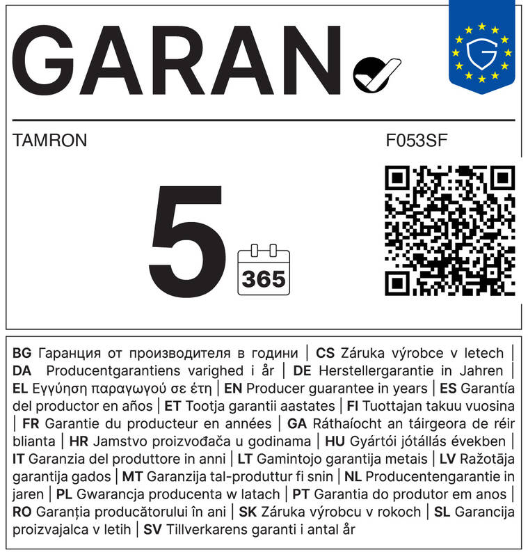 Harmonizovaný štítek pro obchodní záruku (GARANCE+)