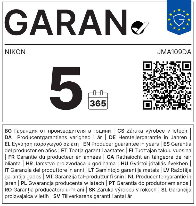 Harmonizovaný štítek pro obchodní záruku (GARANCE+)