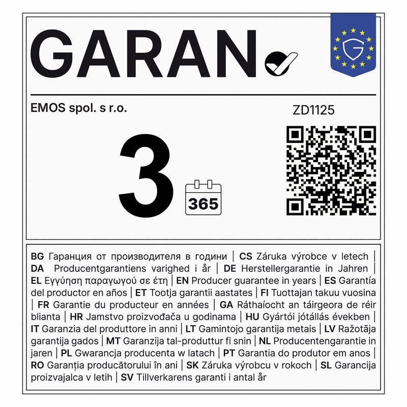Harmonizovaný štítek pro obchodní záruku (GARANCE+) - HARMONISEDLABEL