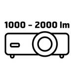 Svítivost projektoru od 1000 do 2000 lumenů