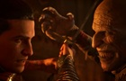 Detail Coenova a upírova obličeje, screenshot z traileru na hru The Blood of Dawnmaker